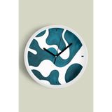Soyut - Bohem Modern Duvar Saati - 30cm - Önü Camlı Beyaz Kasa - Sessiz Mekanizma, JH0717S30BKP