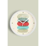 Soyut - Bohem Modern Duvar Saati - 35cm - Önü Camlı Beyaz Kasa - Sessiz Mekanizma, JH0755S35BKP