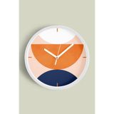 Soyut - Bohem - Renkli Yaprak Temalı Modern Duvar Saati - 35cm - Önü Camlı Beyaz Kasa, JH0513S35BKP