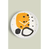 Soyut - Bohem Temalı Modern Duvar Saati - 35cm - Önü Camlı Beyaz Kasa - Sessiz Mekanizma, JH0605S35BKP