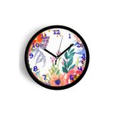 Soyut Çiçek Modern Duvar Saati - 25cm - Önü Camlı Siyah Kasa - Sessiz Mekanizma, JH0869S25SKP