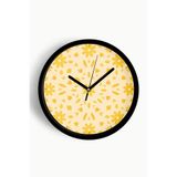 Soyut Çiçek Modern Duvar Saati - 30cm - Önü Camlı Siyah Kasa - Sessiz Mekanizma, JH0816S30SKP