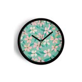 Soyut Çiçek Modern Duvar Saati - 30cm - Önü Camlı Siyah Kasa - Sessiz Mekanizma, JH0903S30SKP