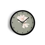Soyut Çiçek Modern Duvar Saati - 35cm - Önü Camlı Siyah Kasa - Sessiz Mekanizma, JH0696S35SKP