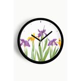 Soyut Çiçek Modern Duvar Saati - 35cm - Önü Camlı Siyah Kasa - Sessiz Mekanizma, JH0815S35SKP