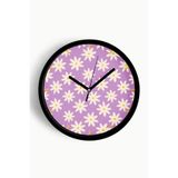 Soyut Çiçek Modern Duvar Saati - 35cm - Önü Camlı Siyah Kasa - Sessiz Mekanizma, JH0819S35SKP