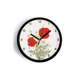 Soyut Çiçekler Modern Tasarım Duvar Saati - 25cm - Önü Camlı Siyah Kasa - Sessiz Mekanizma, JH0275S25SKP