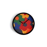 Soyut Çiçekler Modern Tasarım Duvar Saati - 25cm - Önü Camlı Siyah Kasa - Sessiz Mekanizma, JH0321S25SKP