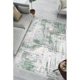 Soyut Desenli Yeşil Baskılı Halı Makinede Yıkanabilir Kaymaz Taban Oturma Odası Salon Ve Yolluk Halı 80 X 150 Cm Yeşil