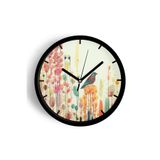 Soyut Doğa - Kuş Manzara Temalı Modern Duvar Saati - 35cm - Önü Camlı Siyah Kasa - Sessiz Mekanizma, JH0279S35SKP