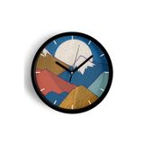 Soyut Doğa Manzara Temalı Modern Duvar Saati - 30cm - Önü Camlı Siyah Kasa - Sessiz Mekanizma, JH0411S30SKP