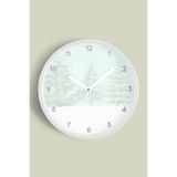 Soyut Doğa Manzara Temalı Modern Duvar Saati - 35cm - Önü Camlı Beyaz Kasa - Sessiz Mekanizma, JH0458S35BKP