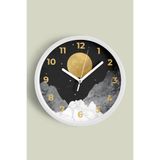 Soyut Gece Görüşü Modern Duvar Saati - 35cm - Önü Camlı Beyaz Kasa - Sessiz Mekanizma, JH0828S35BKP