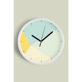 Soyut - Geometrik Temalı Modern Duvar Saati - 25cm - Önü Camlı Beyaz Kasa - Sessiz Mekanizma, JH0423S25BKP