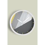 Soyut Geometrik Temalı Modern Duvar Saati - 25cm - Önü Camlı Beyaz Kasa - Sessiz Mekanizma, JH0464S25BKP