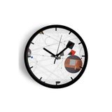 Soyut - Geometrik Temalı Modern Duvar Saati - 25cm - Önü Camlı Siyah Kasa - Sessiz Mekanizma, JH0282S25SKP