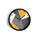 Soyut - Geometrik Temalı Modern Duvar Saati - 25cm - Önü Camlı Siyah Kasa - Sessiz Mekanizma, JH0319S25SKP