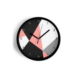 Soyut - Geometrik Temalı Modern Duvar Saati - 30cm - Önü Camlı Siyah Kasa - Sessiz Mekanizma, JH0316S30SKP
