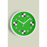Soyut - Geometrik Temalı Modern Duvar Saati - 35cm - Önü Camlı Beyaz Kasa - Sessiz Mekanizma, JH0050S35BKP
