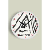 Soyut - Geometrik Temalı Modern Duvar Saati - 35cm - Önü Camlı Beyaz Kasa - Sessiz Mekanizma, JH0262S35BKP