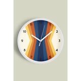 Soyut - Geometrik Temalı Modern Duvar Saati - 35cm - Önü Camlı Beyaz Kasa - Sessiz Mekanizma, JH0269S35BKP