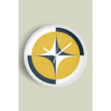 Soyut - Geometrik Temalı Modern Duvar Saati - 35cm - Önü Camlı Beyaz Kasa - Sessiz Mekanizma, JH0320S35BKP