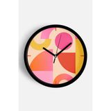 Soyut - Geometrik Temalı Modern Duvar Saati - 35cm - Önü Camlı Siyah Kasa - Sessiz Mekanizma, JH0077S35SKP