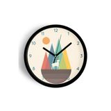 Soyut Geyik Modern Duvar Saati - 30cm - Önü Camlı Siyah Kasa - Sessiz Mekanizma, JH0745S30SKP