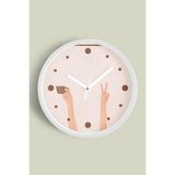 Soyut Günaydın Kahvesi Modern Tasarım Duvar Saati - 25cm - Önü Camlı Beyaz Kasa - Sessiz Mekanizma, JH0133S25BKP