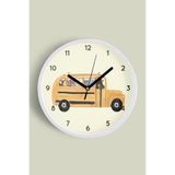 Soyut Hayvanlar Temalı Çocuk Odası Modern Duvar Saati - 30cm - Önü Camlı Beyaz Kasa, JH0138S30BKP