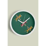 Soyut Kaplan Tasarım Modern Duvar Saati - 30cm - Önü Camlı Beyaz Kasa - Sessiz Mekanizma, JH0266S30BKP