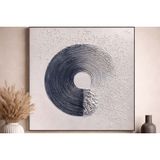 Soyut Lacivert Spiral Çizgiler Orijinal Yağlı Boya Tablo