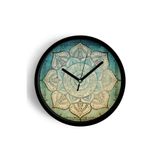 Soyut Mandala Temalı Modern Duvar Saati - 25cm - Önü Camlı Siyah Kasa - Sessiz Mekanizma, JH0136S25SKP