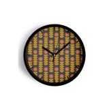 Soyut - Minimal - Vintage - Bohem - Renkli Çiçek Temalı Modern Duvar Saati - 35CM - Önü Camlı Beyaz, JH0546S35SKPM