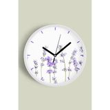 Soyut - Minimal - Vintage - Bohem - Renkli Çiçek Temalı Modern Duvar Saati - 35CM - Önü Camlı Beyaz, JH0756S35BKPM