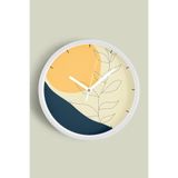 Soyut Modern Tasarım Duvar Saati - 25cm - Önü Camlı Beyaz Kasa - Sessiz Mekanizma, JH0242S25BKP