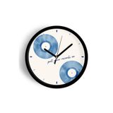Soyut Müzik Plak Tasarımlı Modern Duvar Saati - 25cm - Önü Camlı Siyah Kasa - Sessiz Mekanizma, JH0655S25SKP