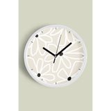 Soyut Papatya Modern Duvar Saati - 35cm - Önü Camlı Beyaz Kasa - Sessiz Mekanizma, JH0239S35BKP