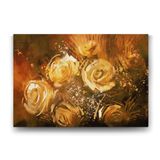 Soyut Sarı Gül Buketi Tablosu - 75x50cm