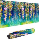 Soyut Suluboya Çiçekler Kaymaz Kauçuk Masa için Büyük Fare Altlığı, Büyük Oyun Mouse Pad XXL Dikişli Kenarları ile Genişletilmiş Mouse Pad Kaymaz Taban Suya Dayanıklı Ped Masa Mat 89,9 x 39,9 cm