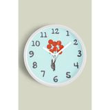 Soyut Tasarım Çocuk Odası Modern Duvar Saati - 25cm - Önü Camlı Beyaz Kasa - Sessiz Mekanizma, JH0088S25BKP