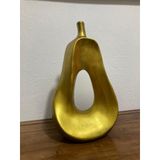 Soyut Tasarım Gold Dekoratif Armut Obje, Salon Ofis Konsol Üstü Biblo, Altın Rengi