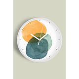 Soyut Tasarım Modern Duvar Saati - 25cm - Önü Camlı Beyaz Kasa - Sessiz Mekanizma, JH0175S25BKP