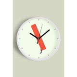 Soyut Tasarım Modern Duvar Saati - 35cm - Önü Camlı Beyaz Kasa - Sessiz Mekanizma, JH0071S35BKP
