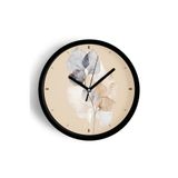 Soyut Yaprak Tasarımı Modern Duvar Saati - 35cm - Önü Camlı Siyah Kasa - Sessiz Mekanizma, JH1181S35SKP