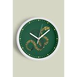 Soyut Yılan Temalı Modern Duvar Saati - 30cm - Önü Camlı Beyaz Kasa - Sessiz Mekanizma, JH0153S30BKP