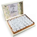 Söz-Nişan-Nikah Gümüş Tektaş Dekorlu Baton Çikolata (Krem Kutu)