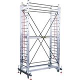 Sözbir 2X3 = 6 M TEKERLEKLİ ALÜMİNYUM TELESKOPİK İSKELE 80X25 ÇOK AMAÇLI/PRATİK/KOLAY - Gümüş Gri