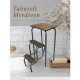 Sözbir Ahşap Detaylı Katlanır Tabureli Merdiven