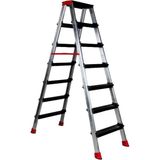 Sözbir Merdiven 7+7 Çift Çıkışlı Premium Alüminyum Merdiven Siyah Basamak 20X50 Çok Amaçlı/Pratik/Kolay